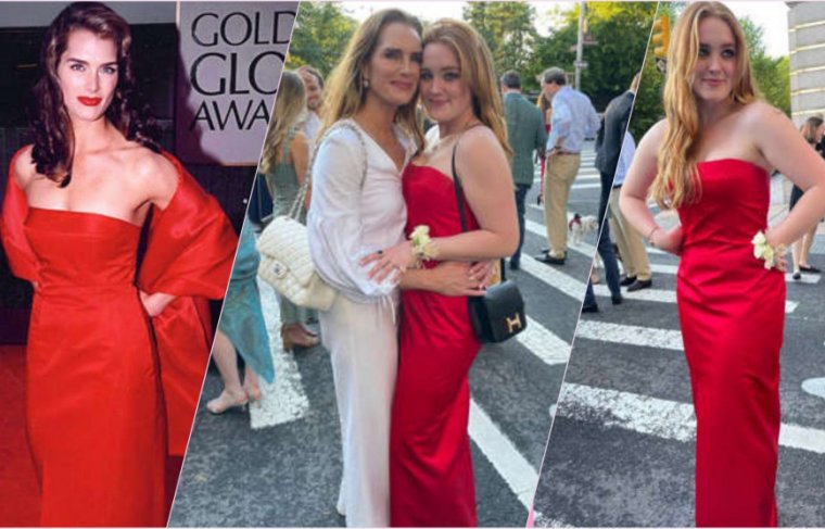  A atriz Brooke Shields e a filha Rowan Francis o mesmo modelito - Reprodução Instagram / Efeitos: Cícera Maria