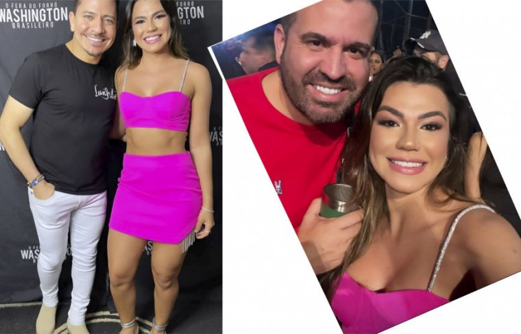 Fernanda Paula e Fernando Mocó com Washington Brasileiro 