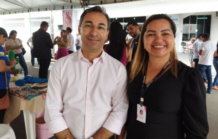 Prefeito de Araguaína Wagner Rodrigues e a coordenadora do Curso de Direito ITPAC Cirlene Pessoa Foto: CCMNC