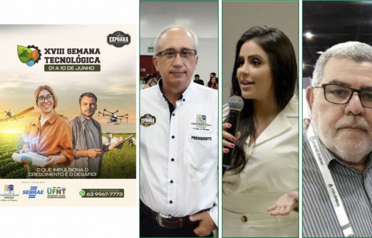 Presidente SRA, Wagner Borges, gerente do Sebrae em Araguaína, Maikellen Carvalho e o professor José Neuman M. Neiva 