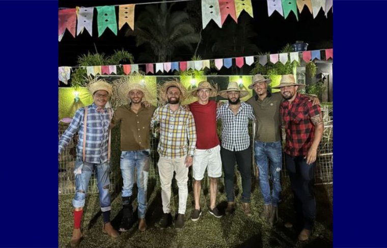 Diego nascimento  (esq. p/ dir.), Dion Maik, Bruno farias, Auguston Freitas, Amon Alves, Lincon Rafael, Vinícios Minghini  Foto: Álbum de Família