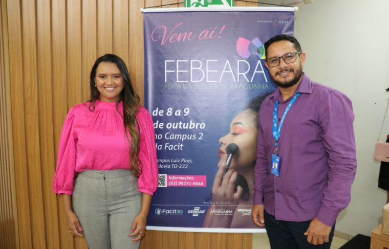 Karine Cássia e Oseias Silva, analista técnico do Sebrae/Araguaína,  