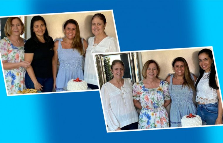 Nara Aires com Marga Schlittler Neves, Lúcia Neves, Kátia Strutura e Francisca Rocha - Foto: RS / Efeito: Cícera Maria