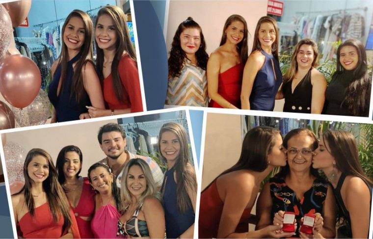 As irmãs Morgana Bispo e Márcia Carol Bispo com a mãe Darcy Bispo e os amigos Vinnicius Ricelli Martins, Vânia Sousa, dentista, Karlinha Mendonça Silva, Viviane Melo,Mara Regina Vieira, Cybelle Menezes e karyna Fernandes - Foto: RS / Efeito: Cícera Maria