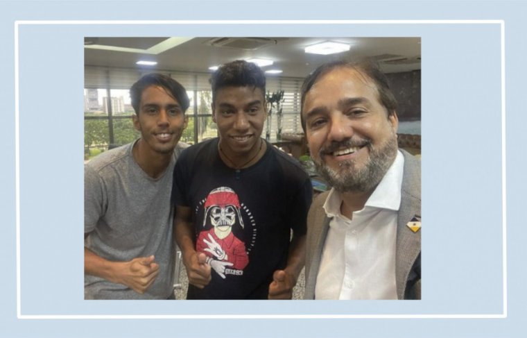 Luan e Damião com o secretário, Beto Lima (SICS) 